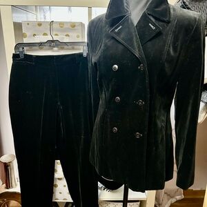 Ann Taylor Black Velvet Suit Set